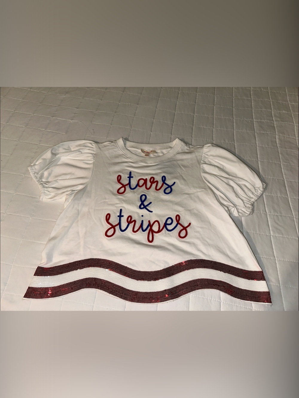 wonder nation White Tee with Red & Blue "Stars & Stripes"